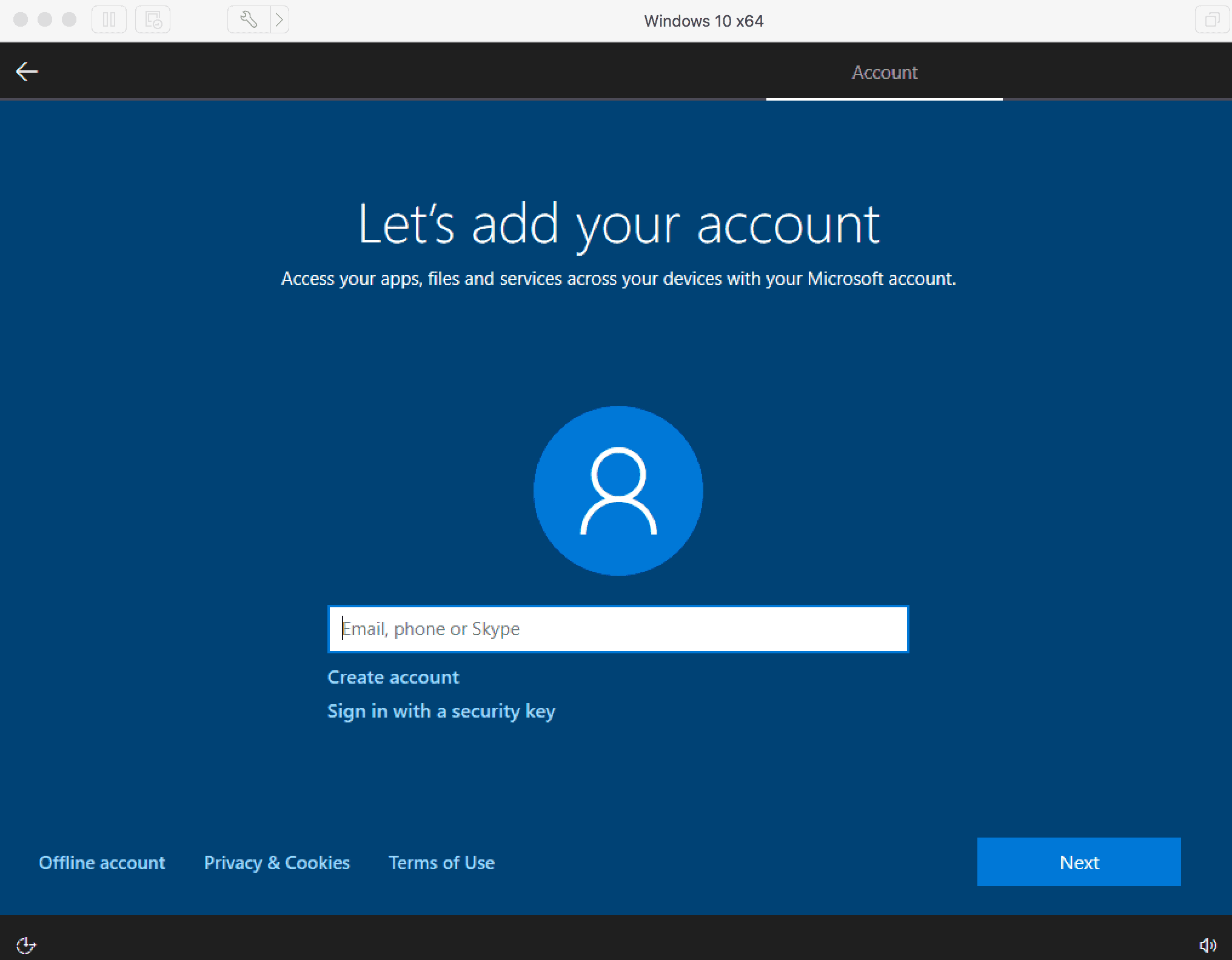 Windows 10 Installation On Vmware Fusion Create Local Account
