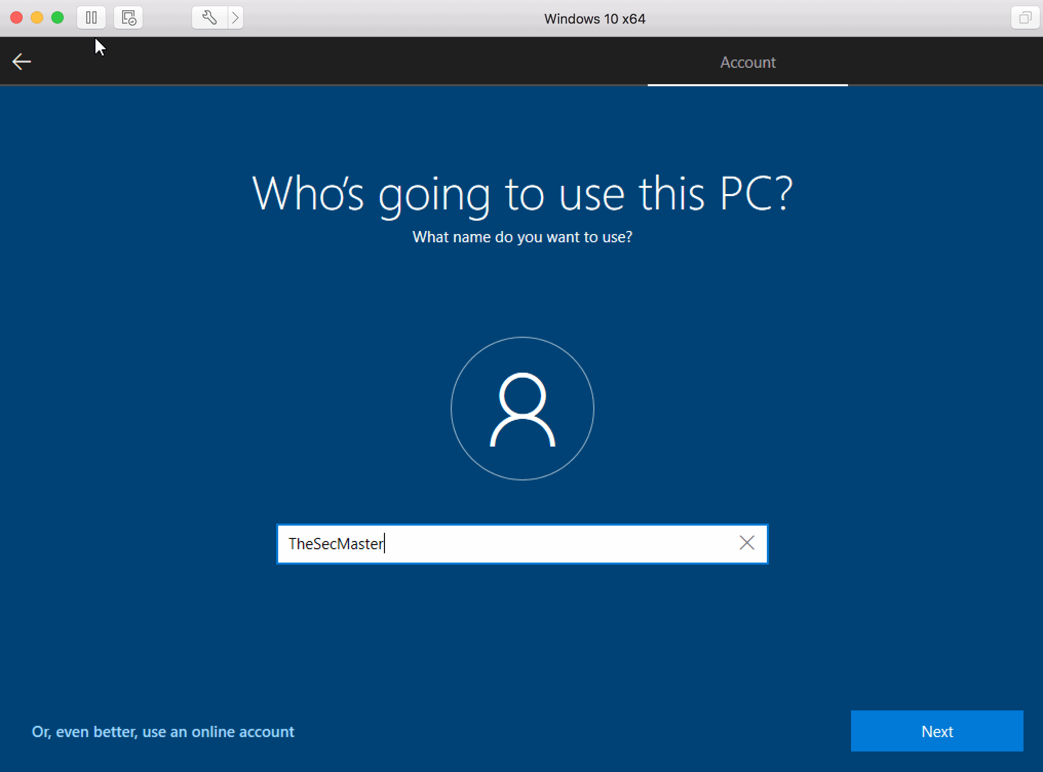 Windows 10 Installation On Vmware Fusion Add Local Account