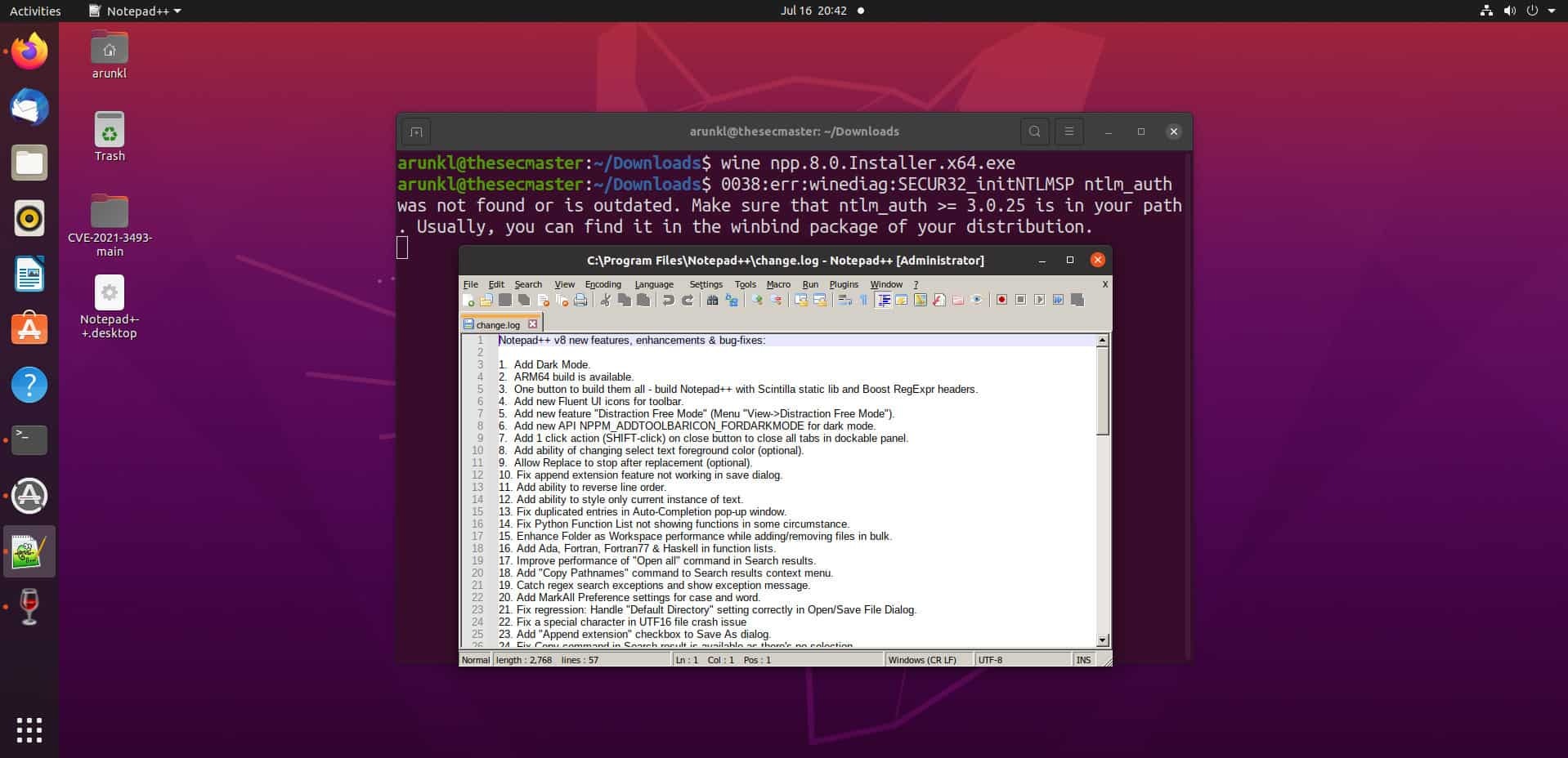 Run Windows Notepad App On Ubuntu Linux