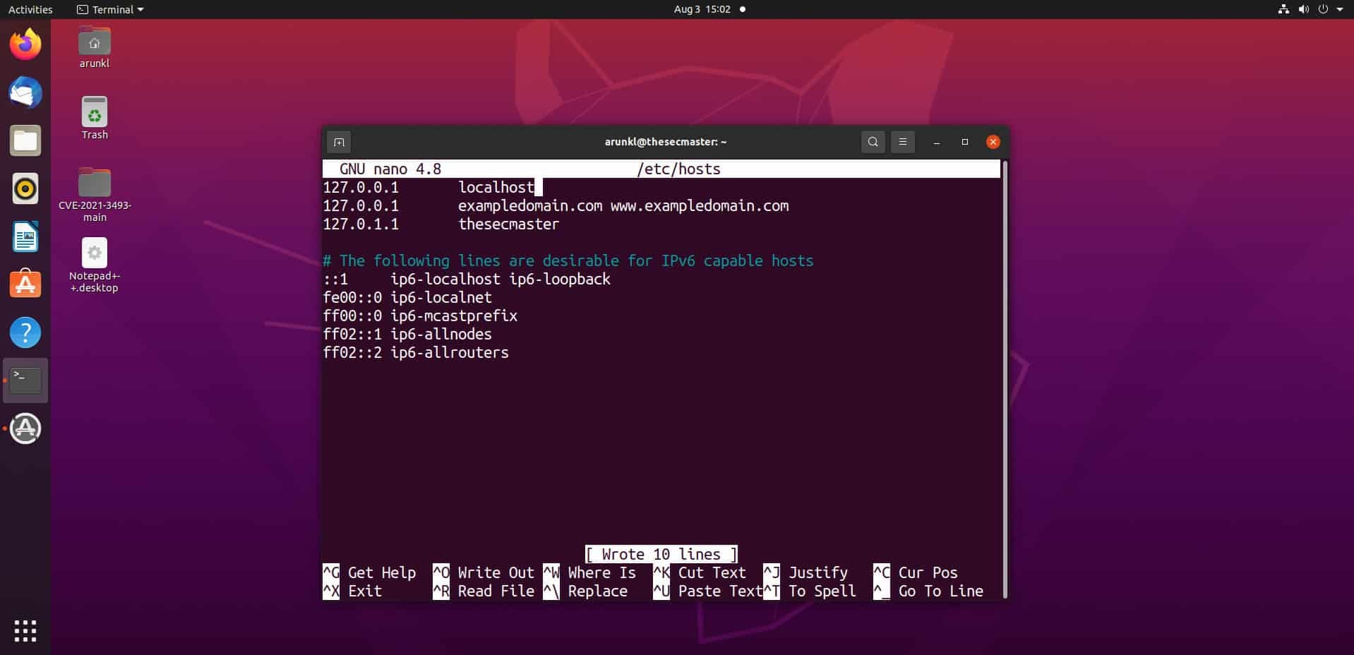Add The Host File Entry In Ubuntu