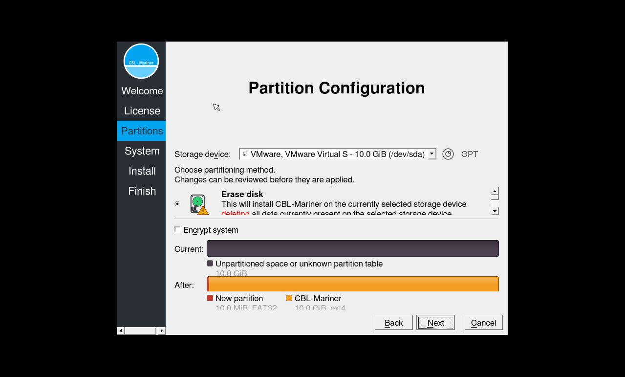 Partition Configuration Of Cbl Mariner