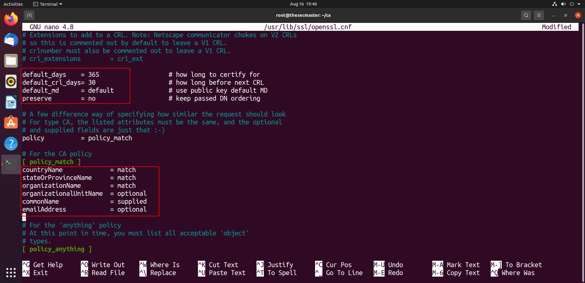 Other Configurations In Openssl Cnf