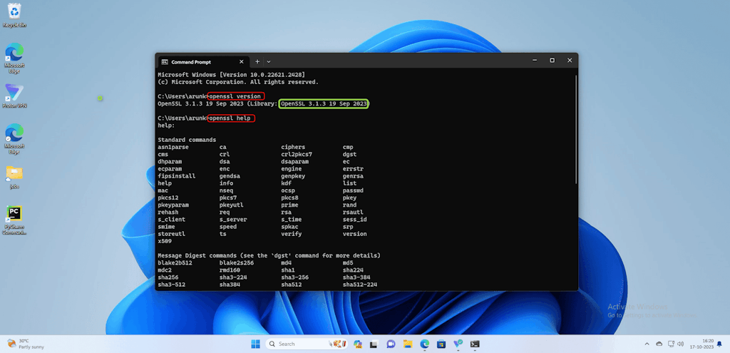 Verify The Installation Of Openssl On A Windows 11 Pc