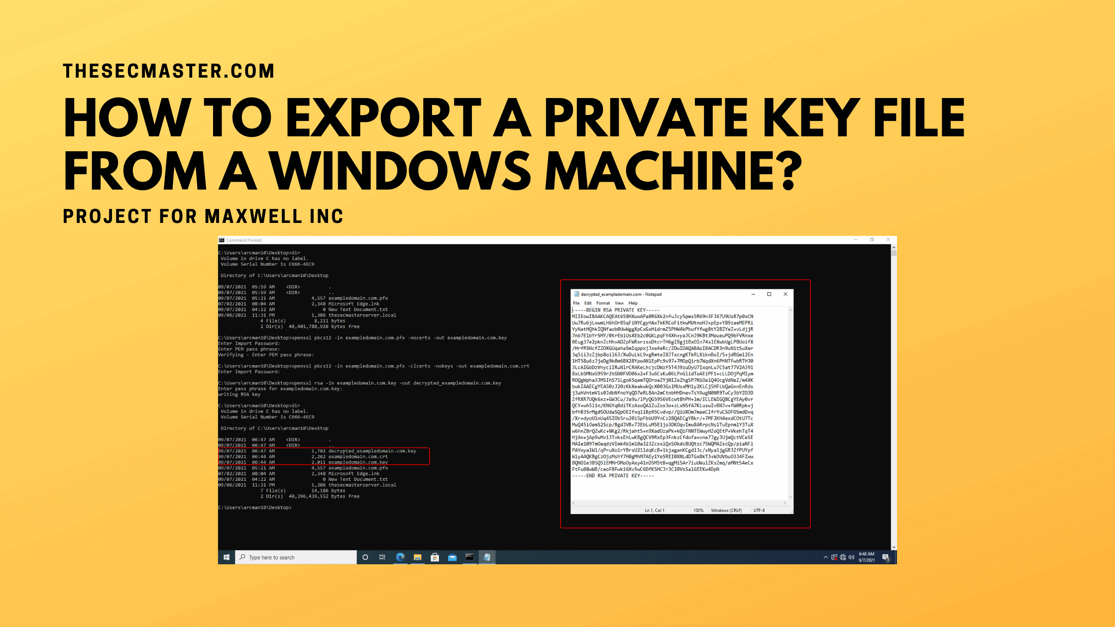 Export A Private Key File From A Windows Machine