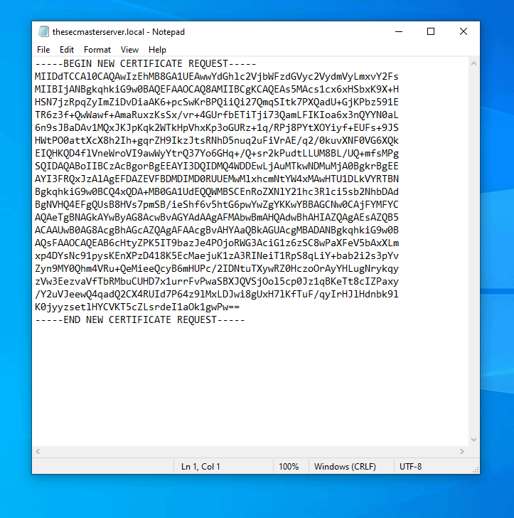 Create Csr On Windows Machine
