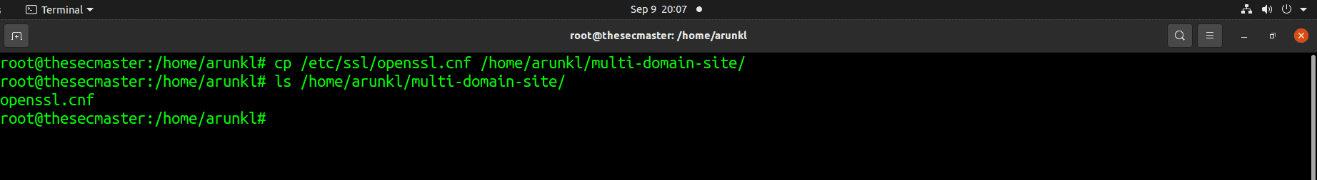 Create An Copy Of Openssl Config File