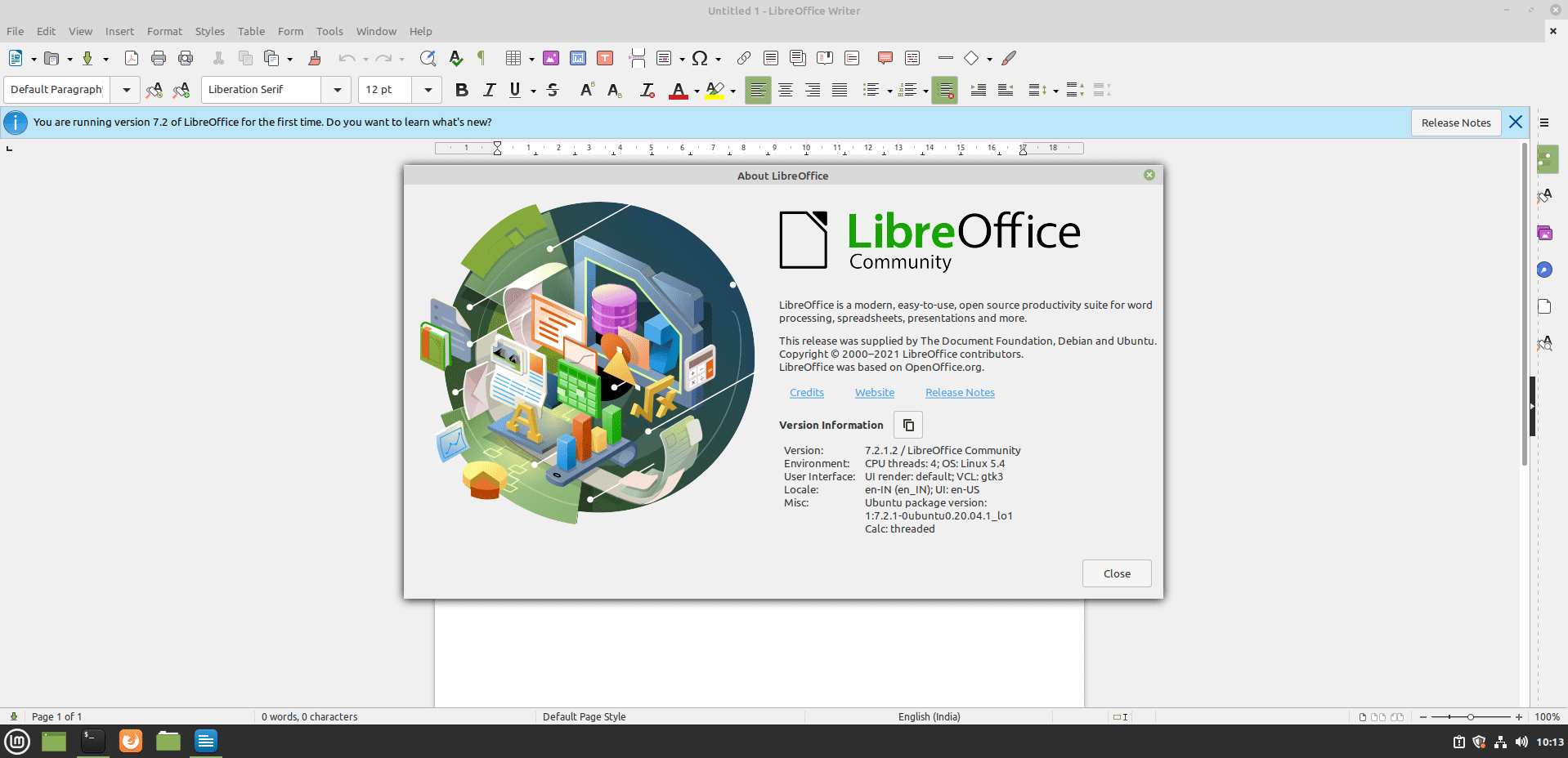 Libreoffice Version Info After The Upgrade