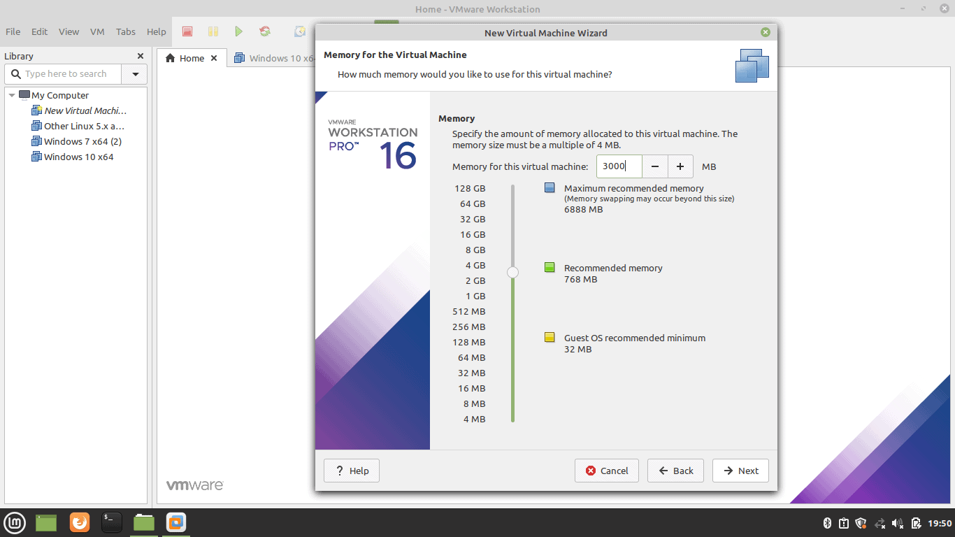 Memory For The Virtual Machine