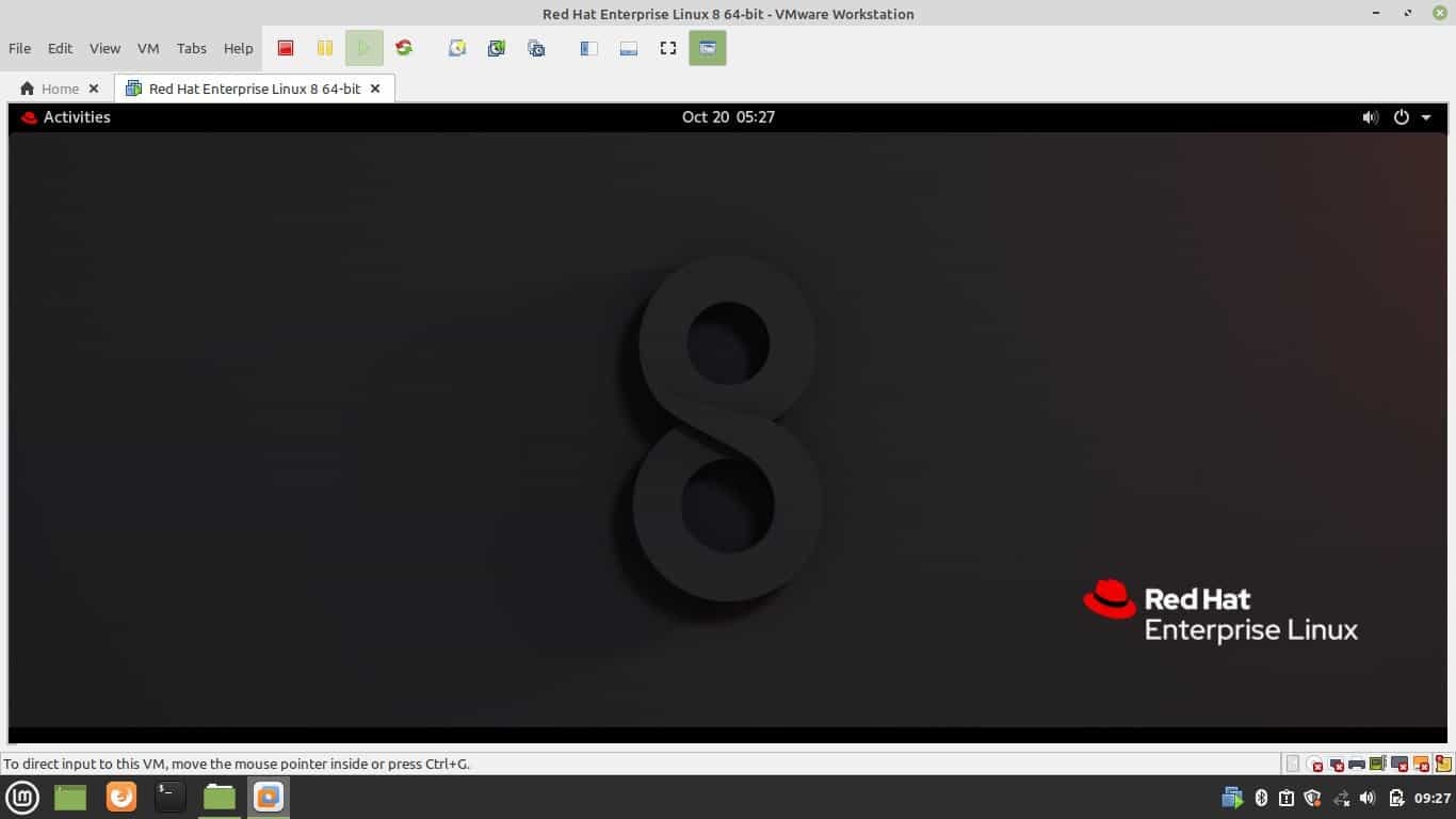 Redhat Enterprise Linux Main Screen