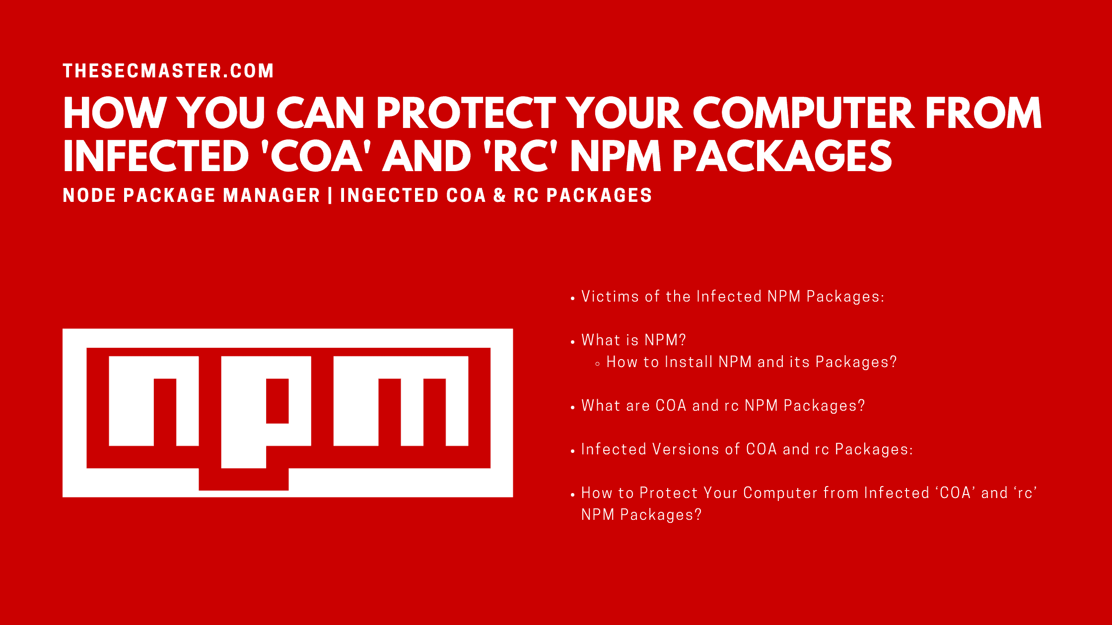 How Can You Protect Your Computer From Infected Coa And Rc Npm Packages