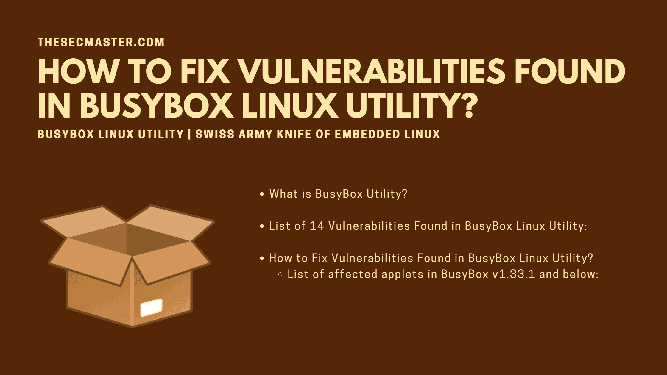 How To Fix Vulnerabilities Found In Busybox Linux Utility