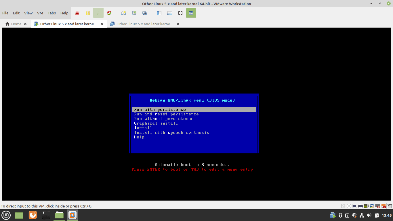 Debian Gnu Linux Menu Bios Mode