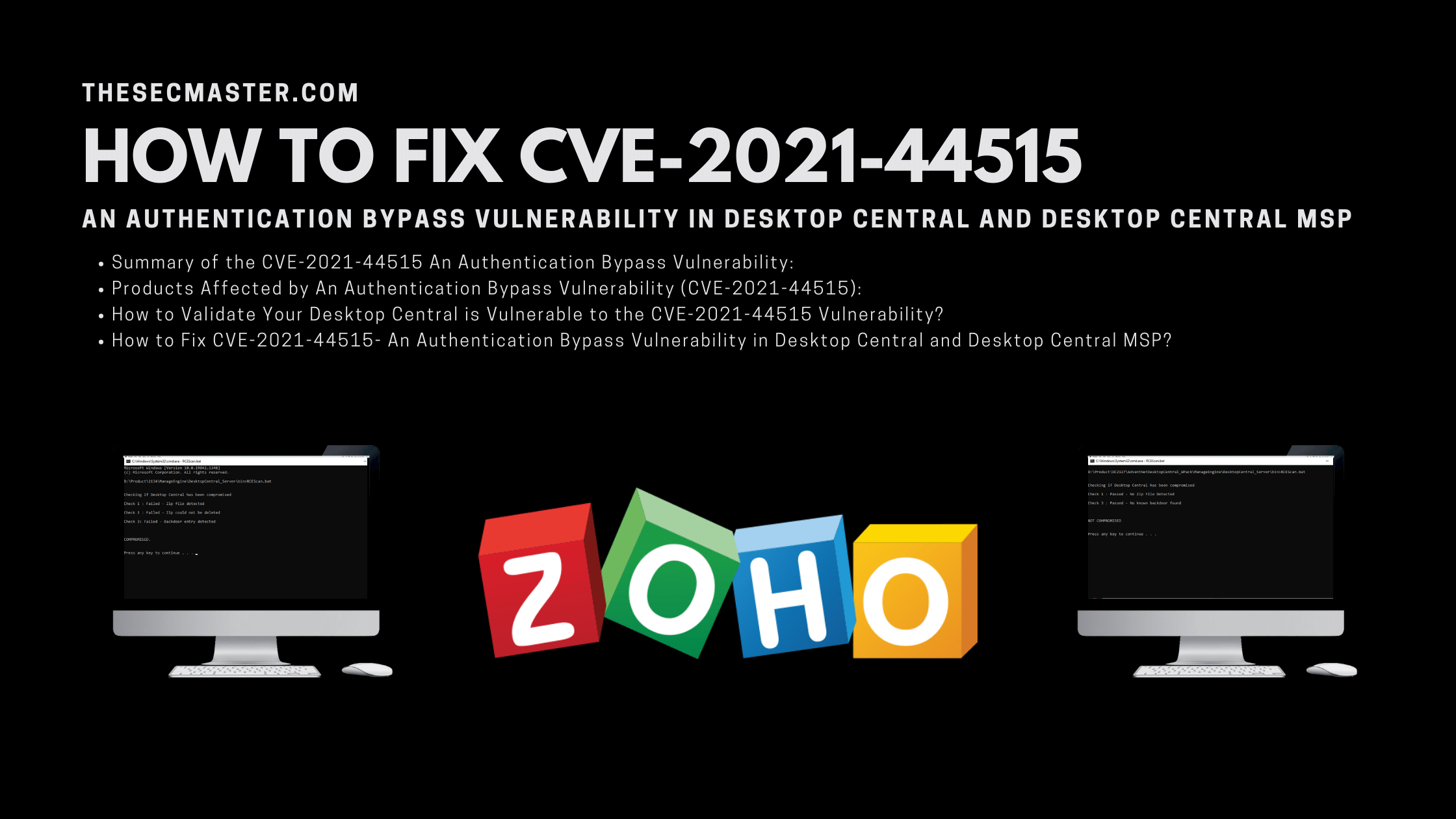 How To Fix Cve 2021 44515 An Authentication Bypass Vulnerability In Desktop Central And Desktop Central Msp