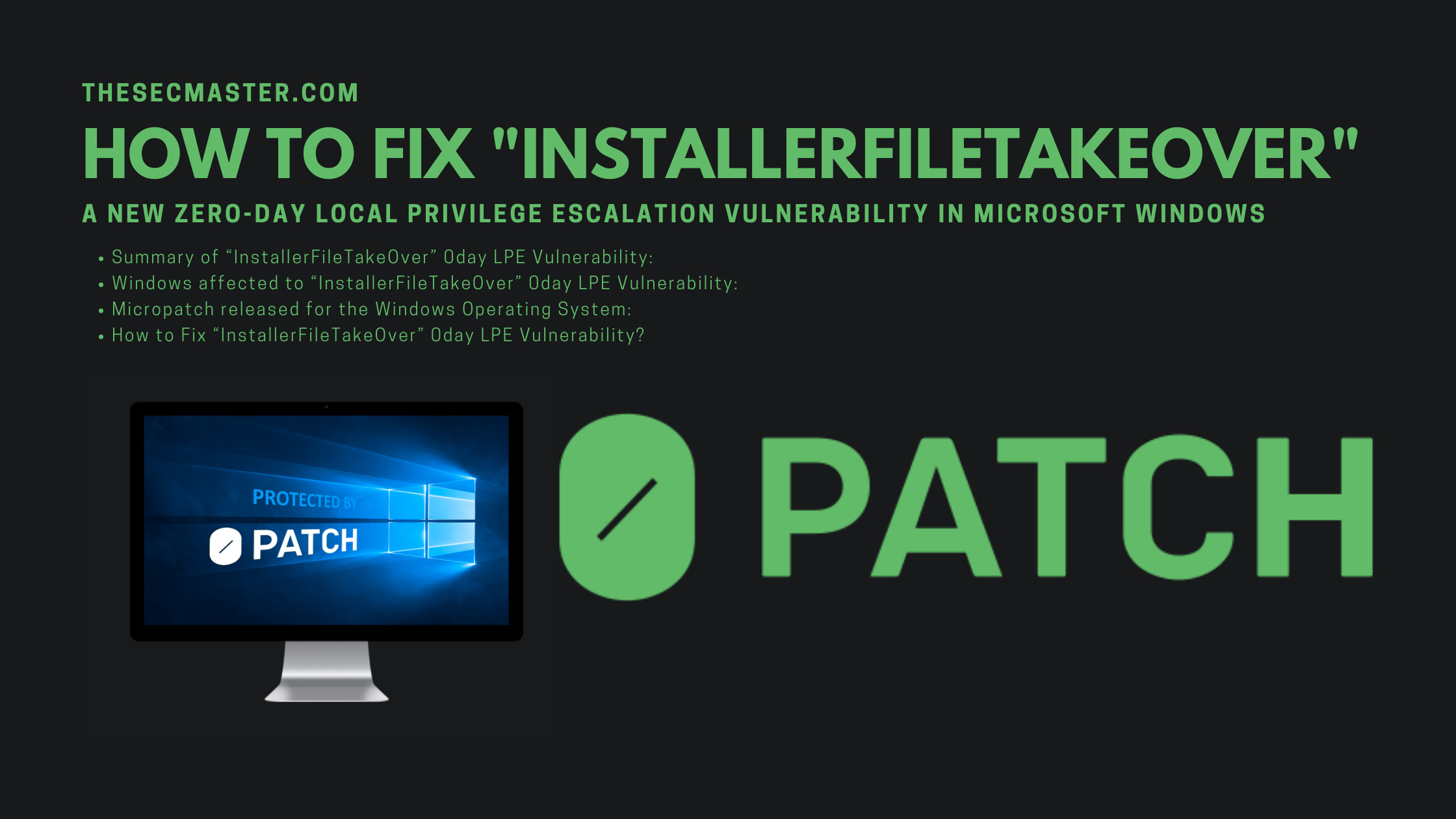 How To Fix Installerfiletakeover 0day Lpe Vulnerability In Windows
