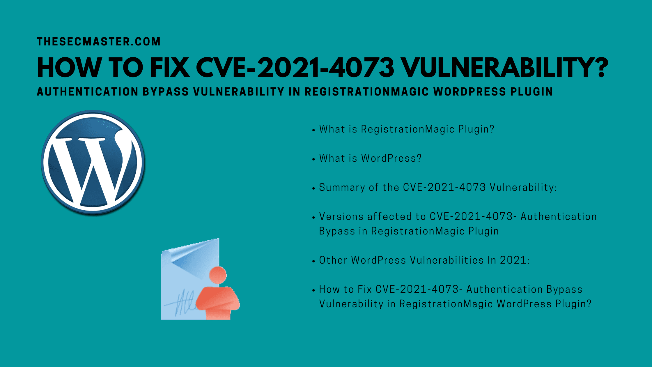 How To Fix Cve 2021 4073 Authentication Bypass Vulnerability In Registrationmagic Wordpress Plugin