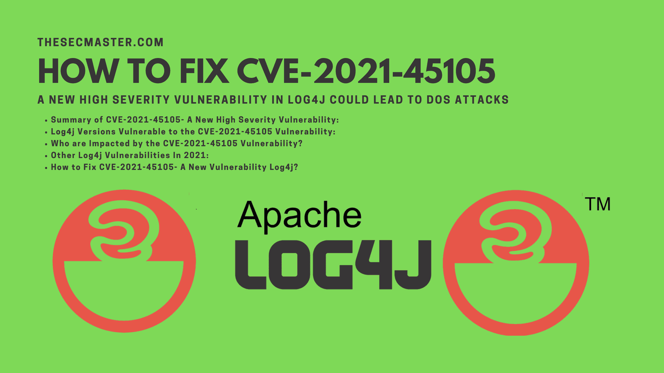 How To Fix Cve 2021 45105 A New High Severity Vulnerability In Log4j