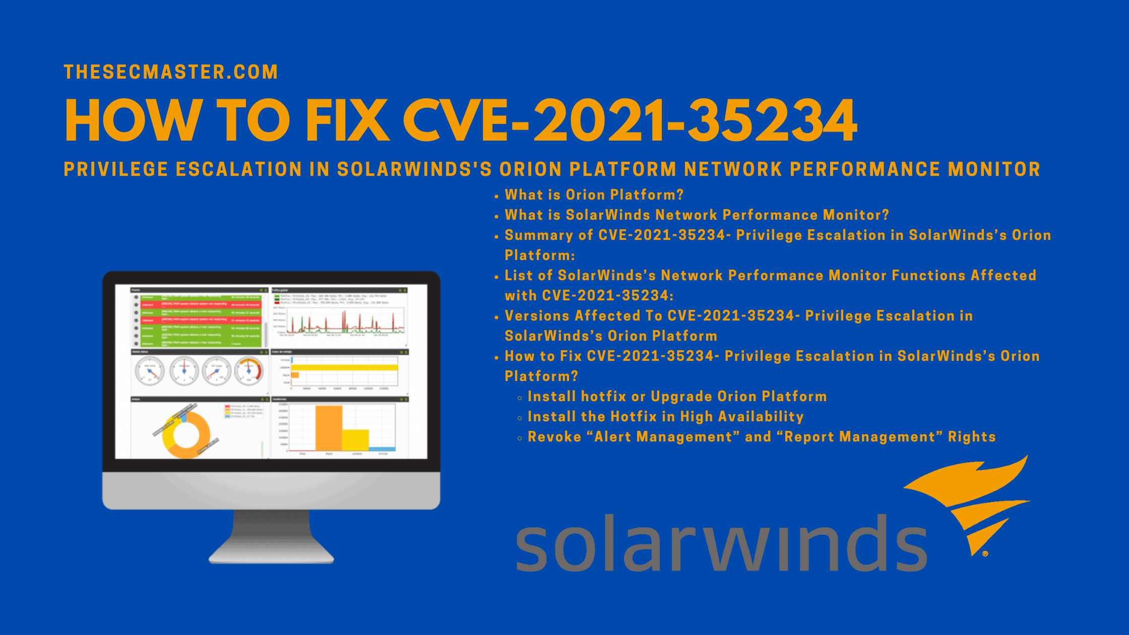 How To Fix Cve 2021 35234 Privilege Escalation In Solarwindss Orion Platform Npm