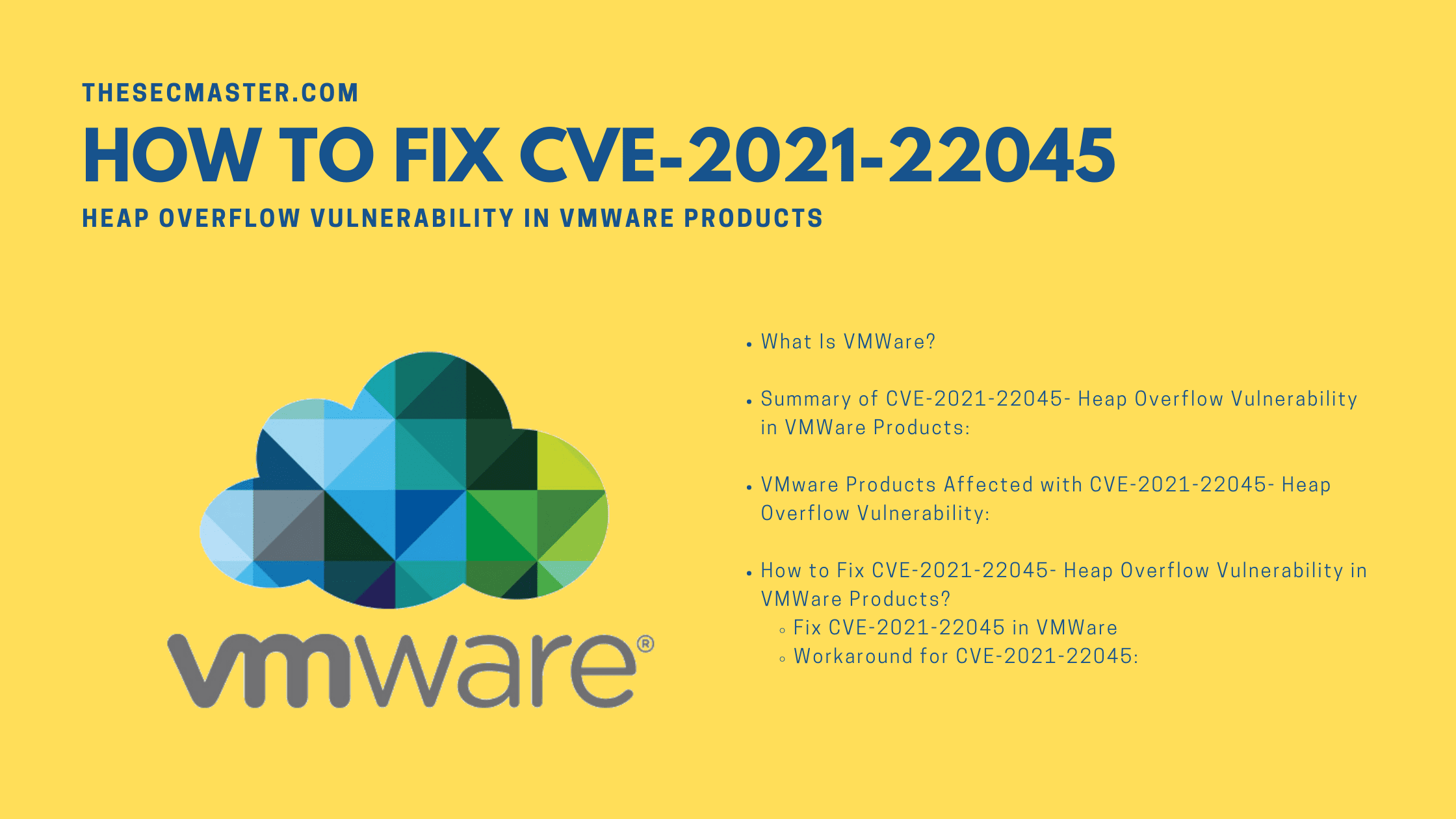 How To Fix Cve 2021 22045 Heap Overflow Vulnerability In Vmware Products