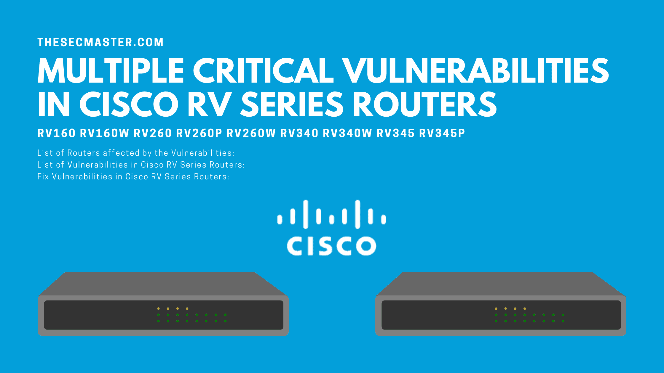 Fix Multiple Critical Vulnerabilities In Cisco Rv Series Routers