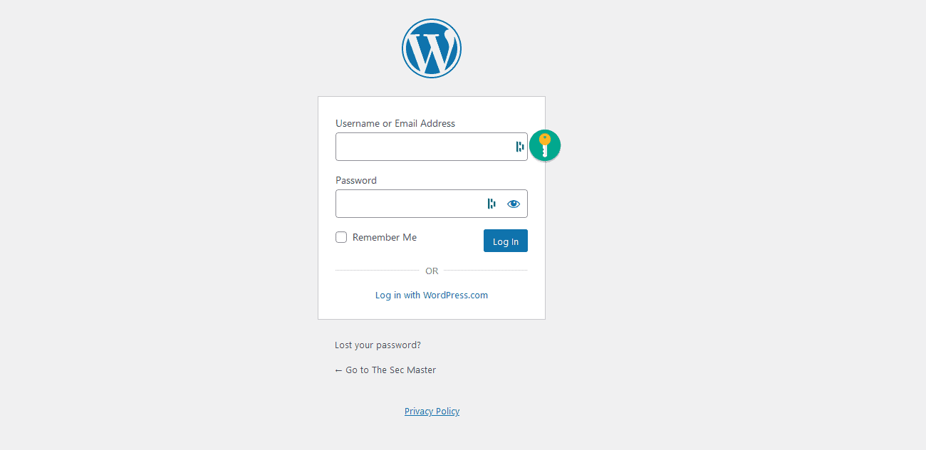 Login Wordpress Admin Page