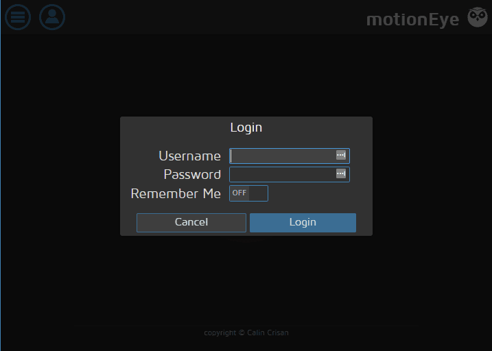 Login Motion Eye Os