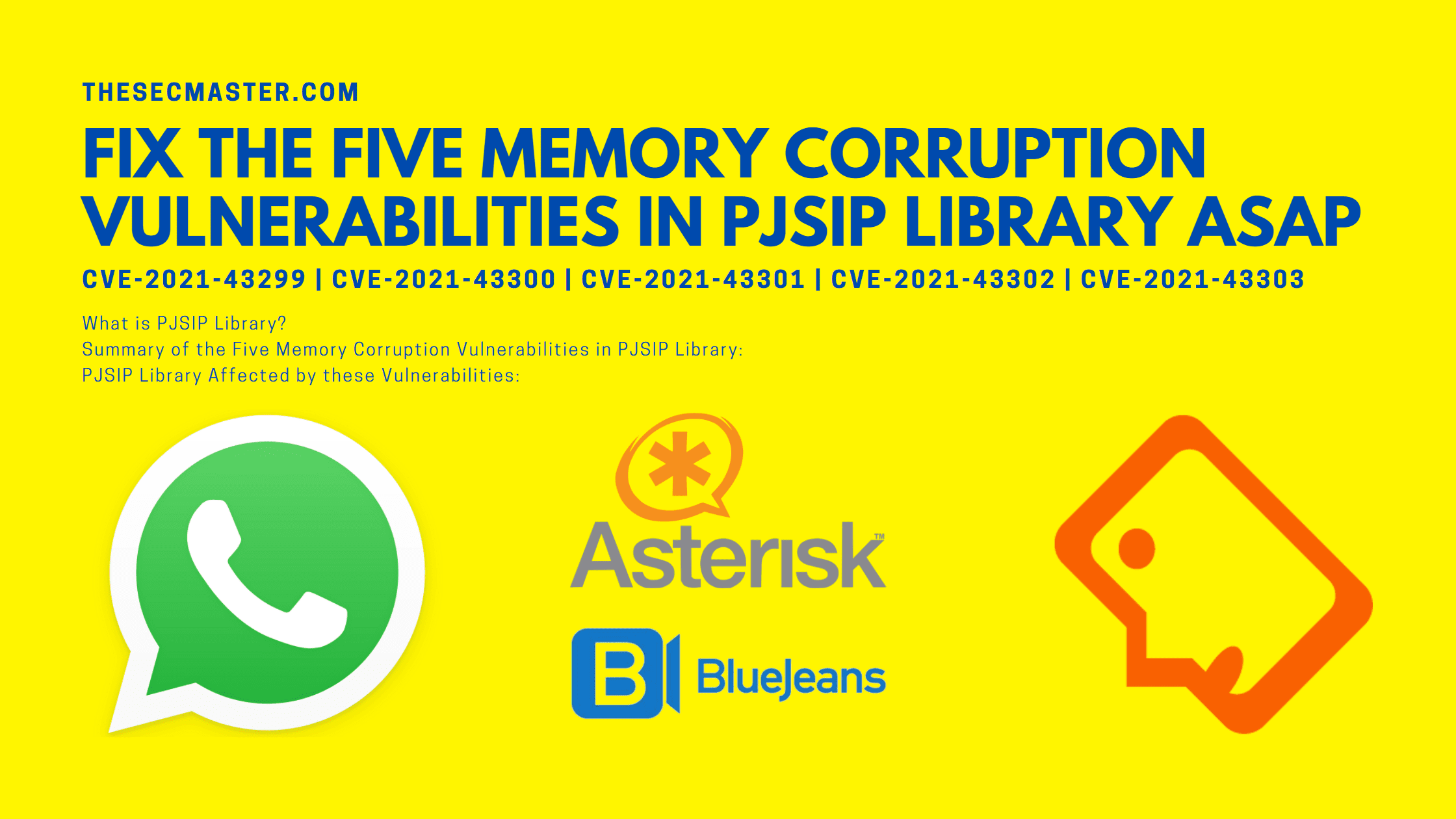 Fix The Five Memory Corruption Vulnerabilities In Pjsip Library