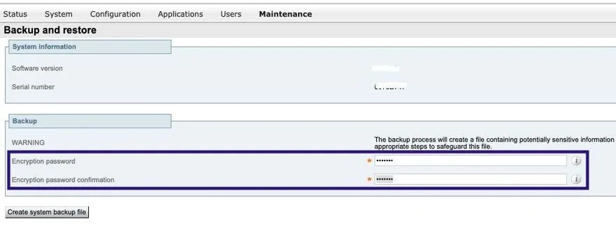 Create System Backup File