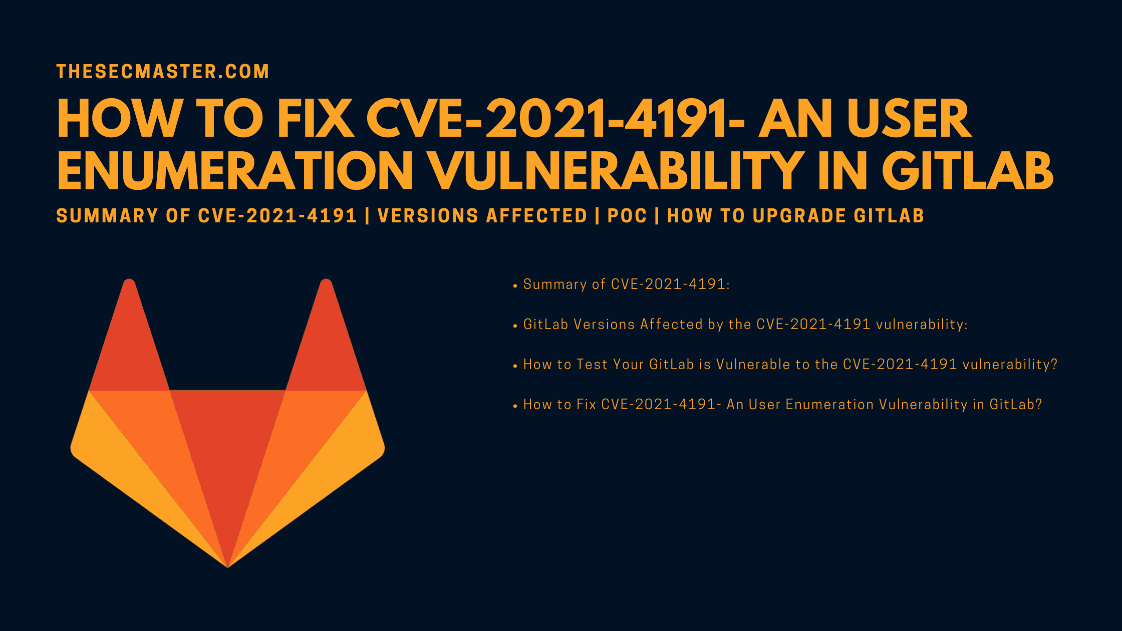 How To Fix Cve 2021 4191 An User Enumeration Vulnerability In Gitlab