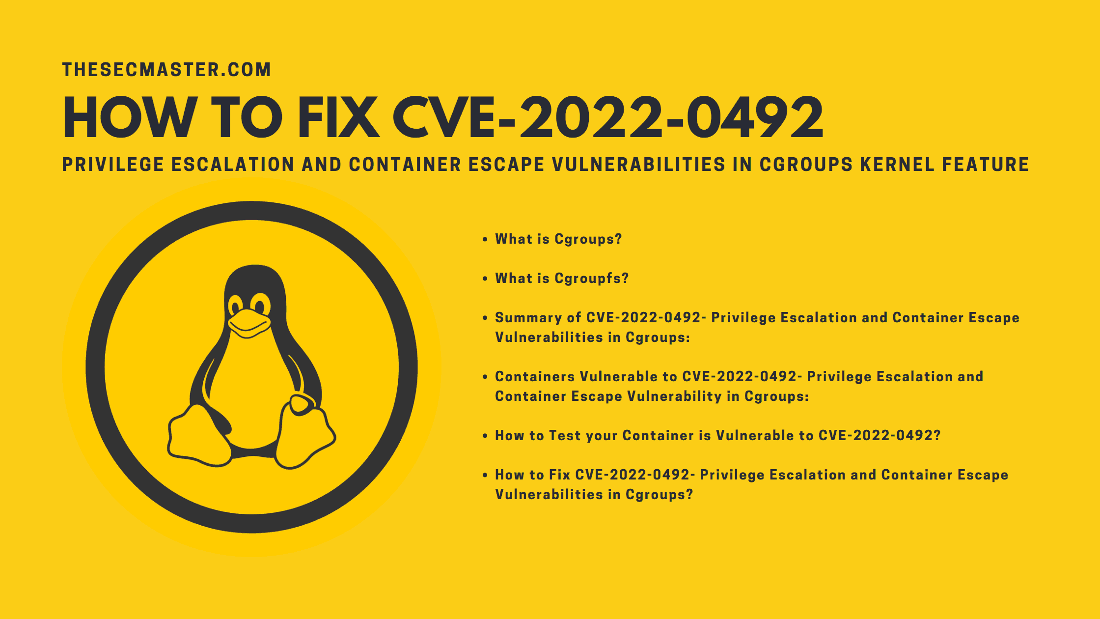 How To Fix Cve 2022 0492 Privilege Escalation And Container Escape Vulnerabilities In Cgroups