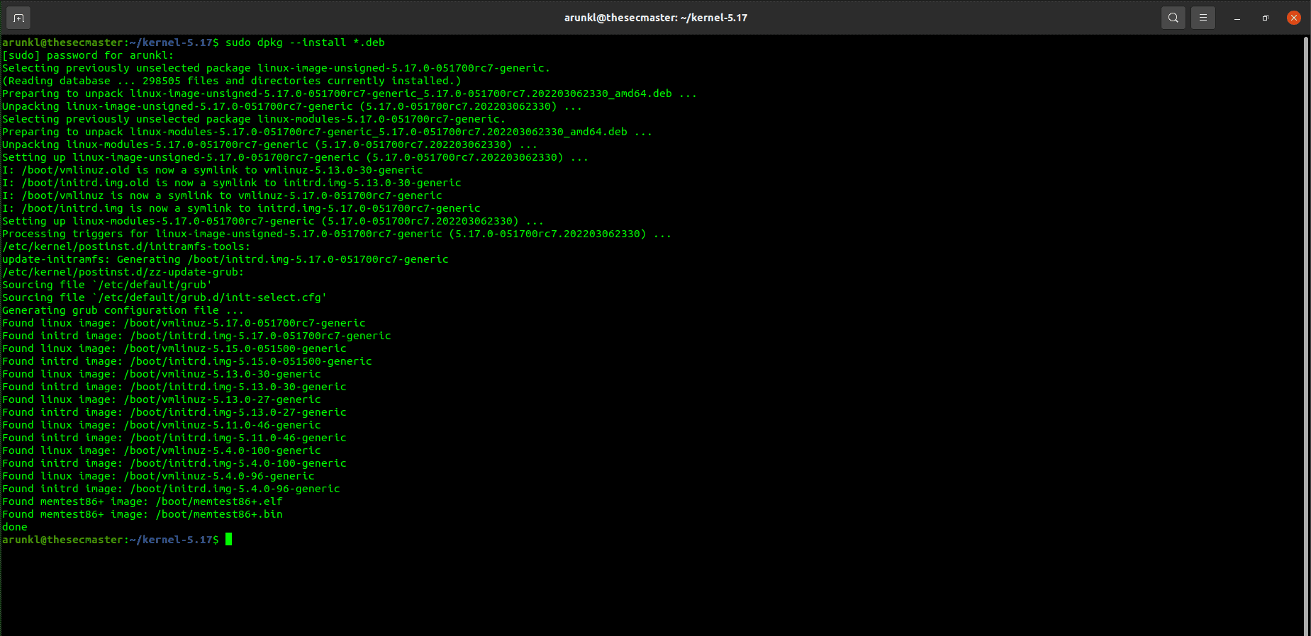 Install Kernel Module 5 17