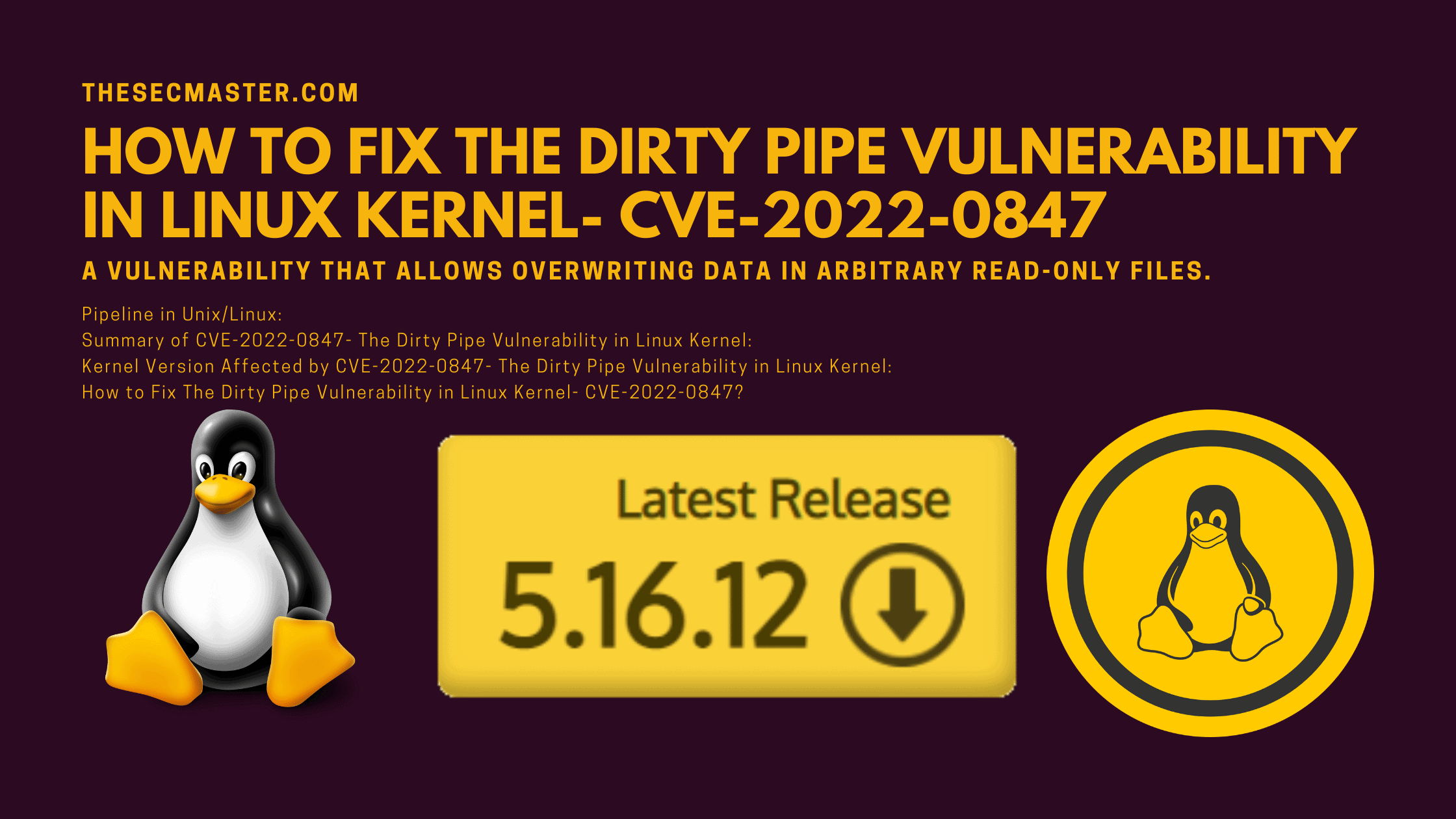 How To Fix The Dirty Pipe Vulnerability In Linux Kernel Cve 2022 0847