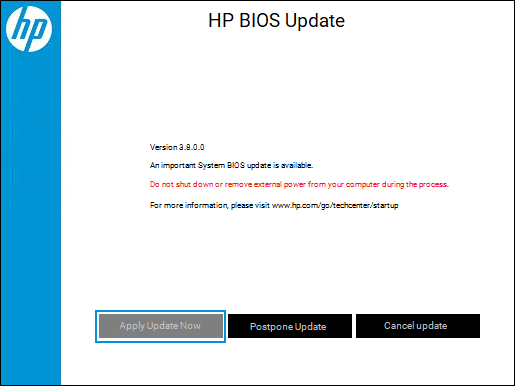 Initiate Bios Update