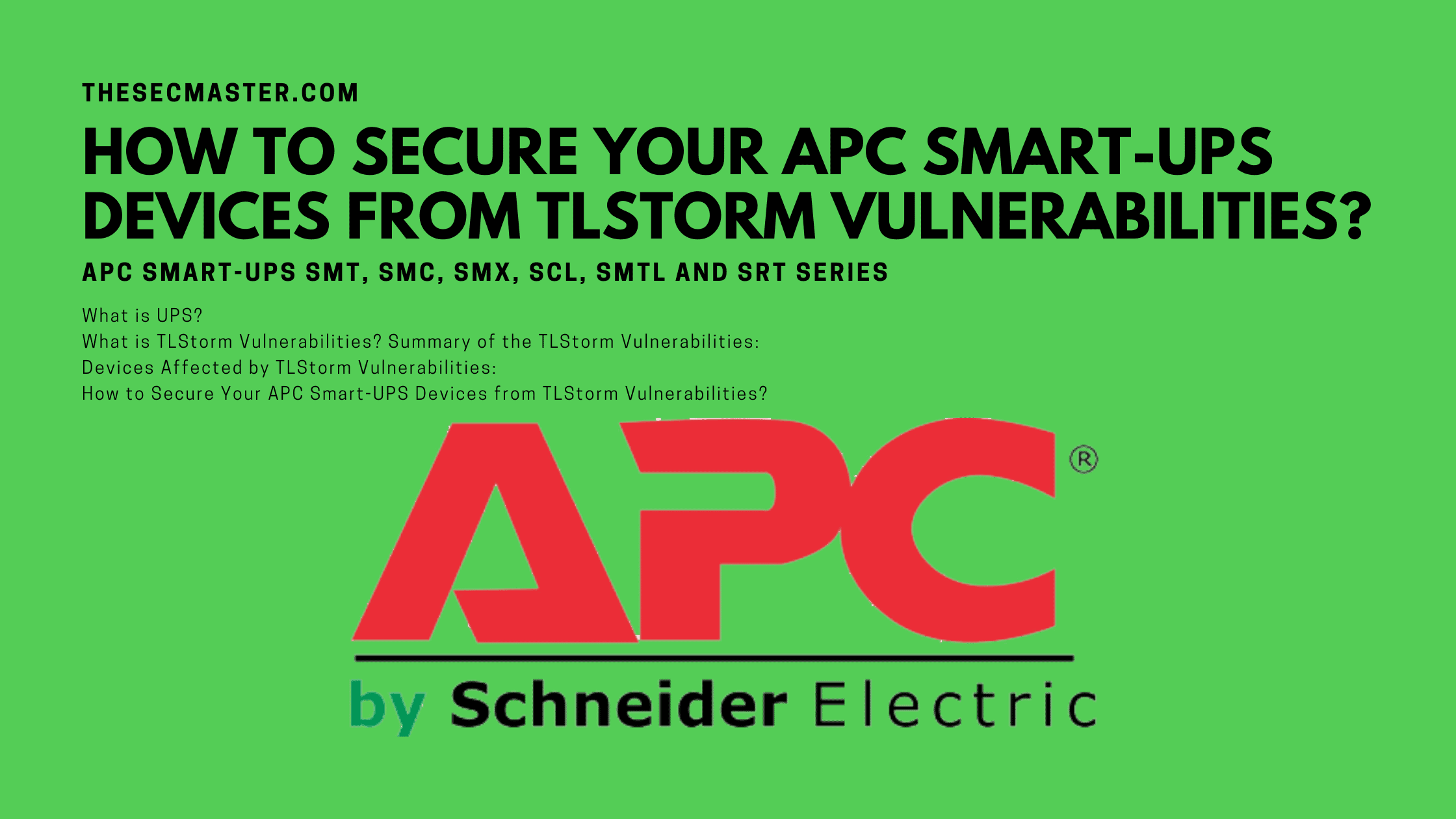 How To Secure Your Apc Smart Ups Devices From Tlstorm Vulnerabilities 1