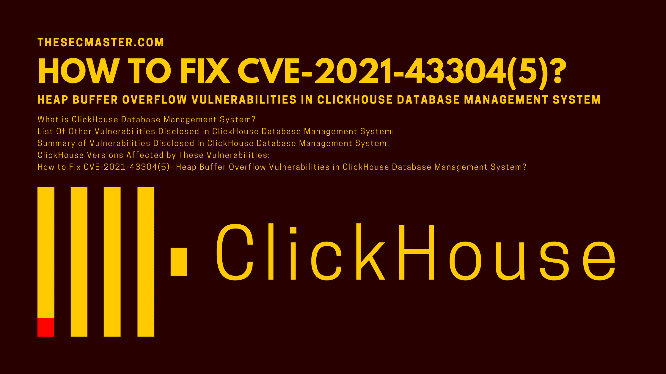 How To Fix Cve 2021 433045 Heap Buffer Overflow Vulnerabilities In Clickhouse Database Management System