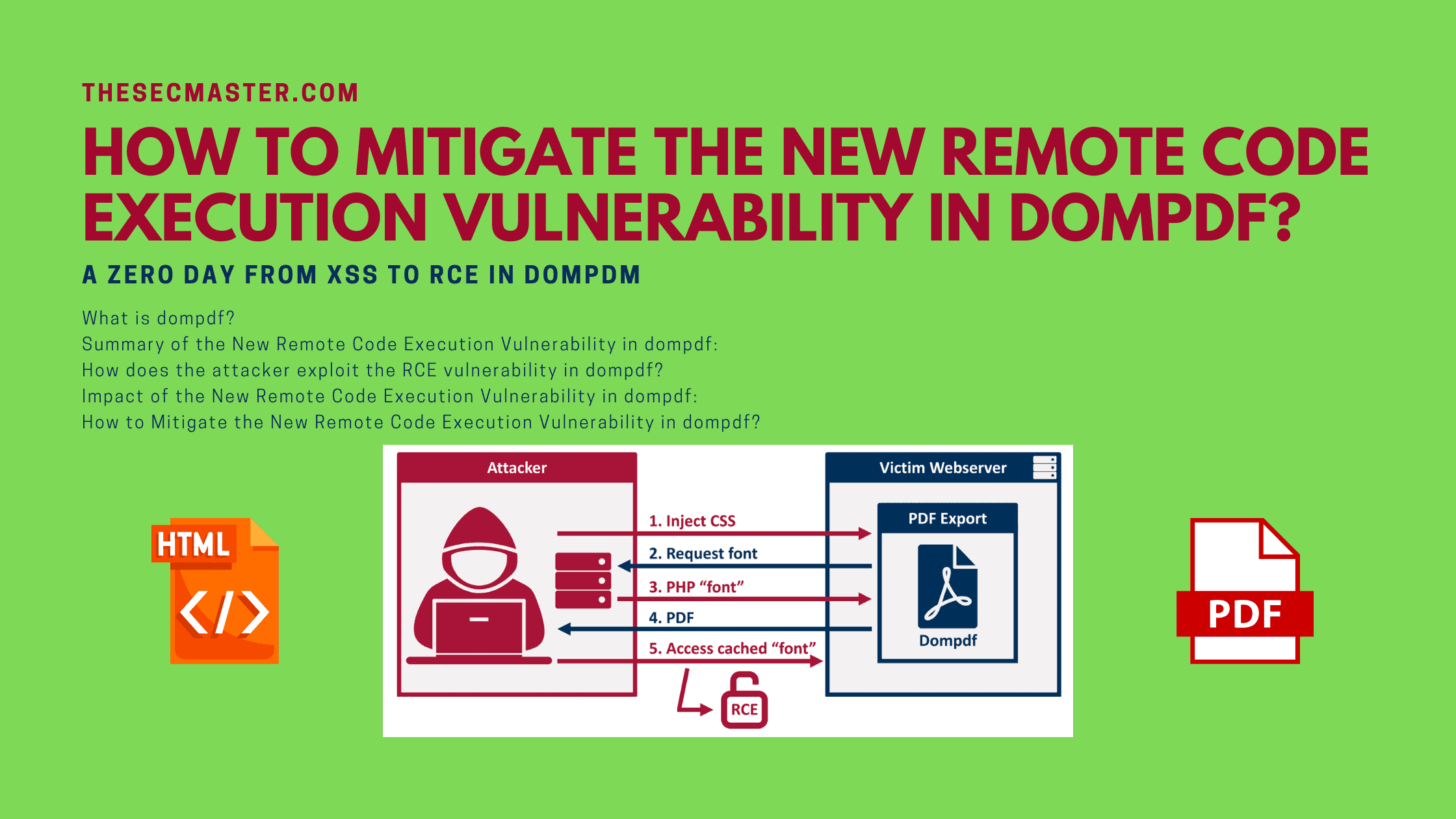 How To Mitigate The New Remote Code Execution Vulnerability In Dompdf