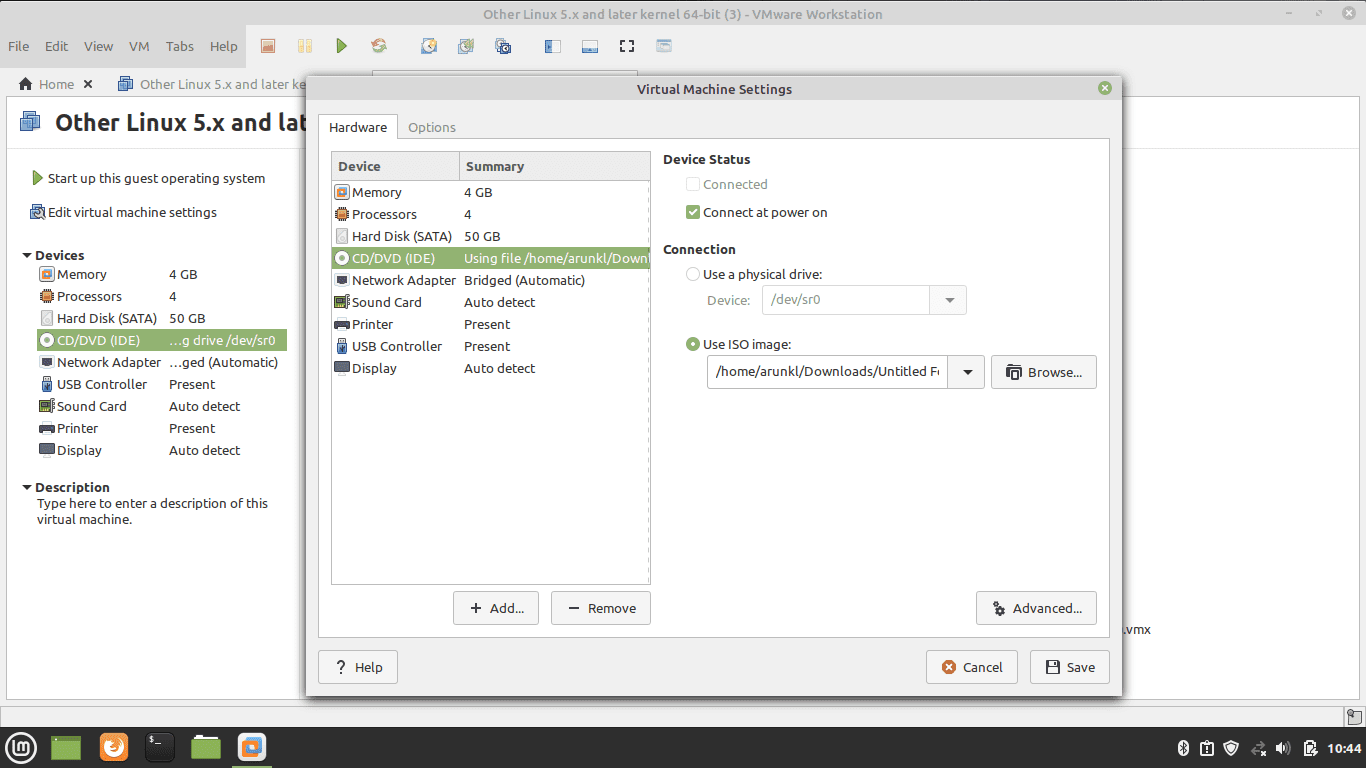 Virtual Machine Settings 4