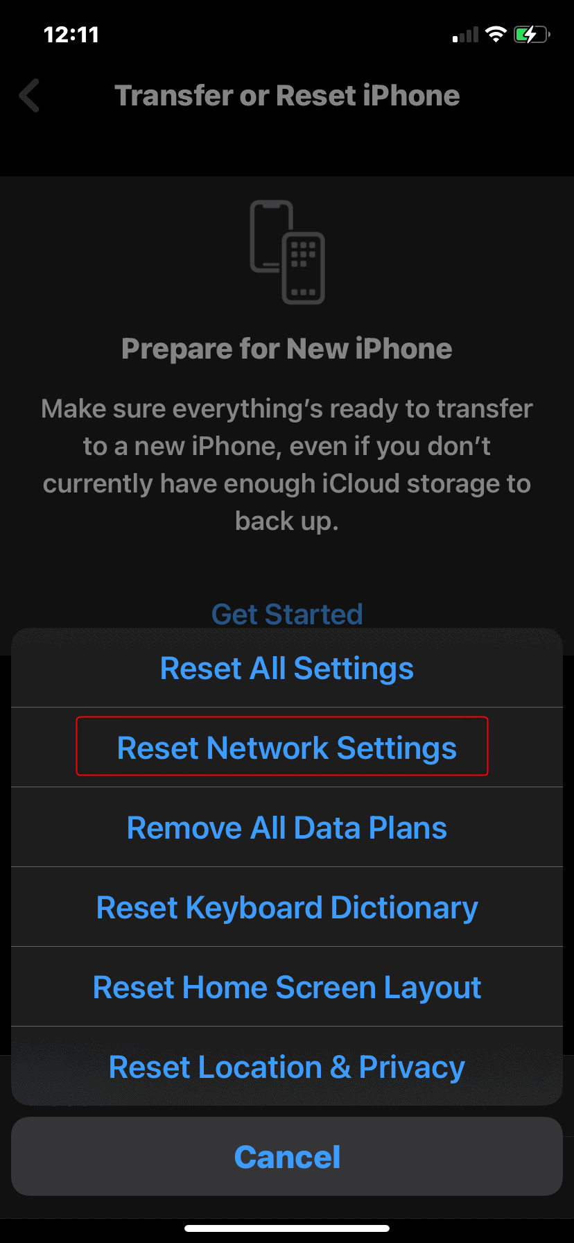 Reset Your Network Settings In Iphone