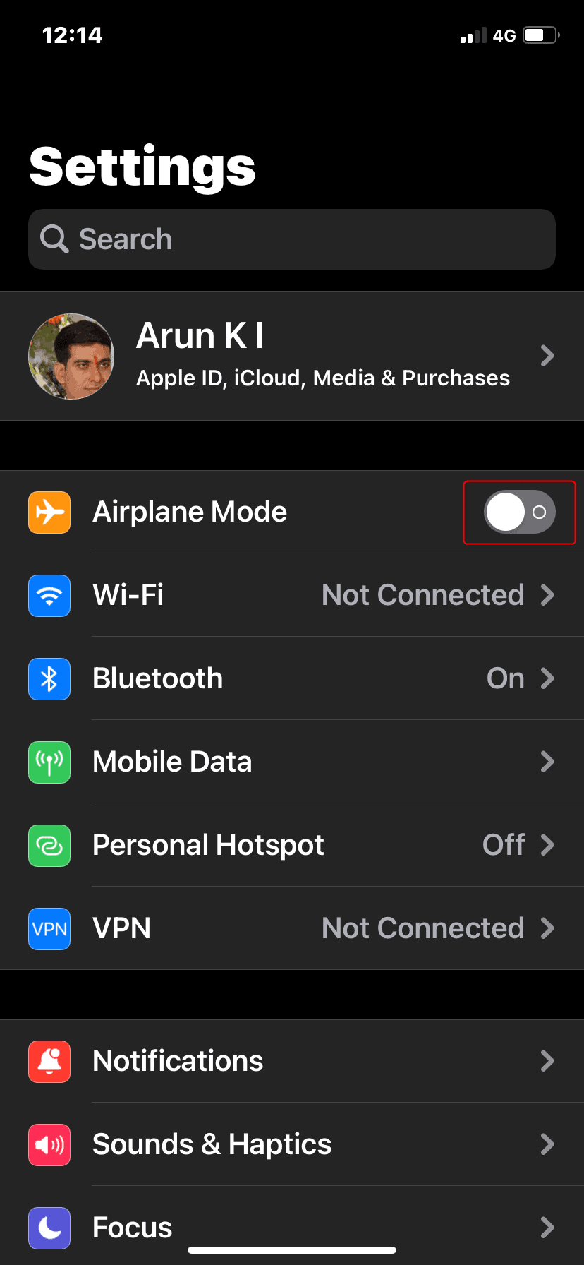 Turn Airplane Mode On And Off In Iphone