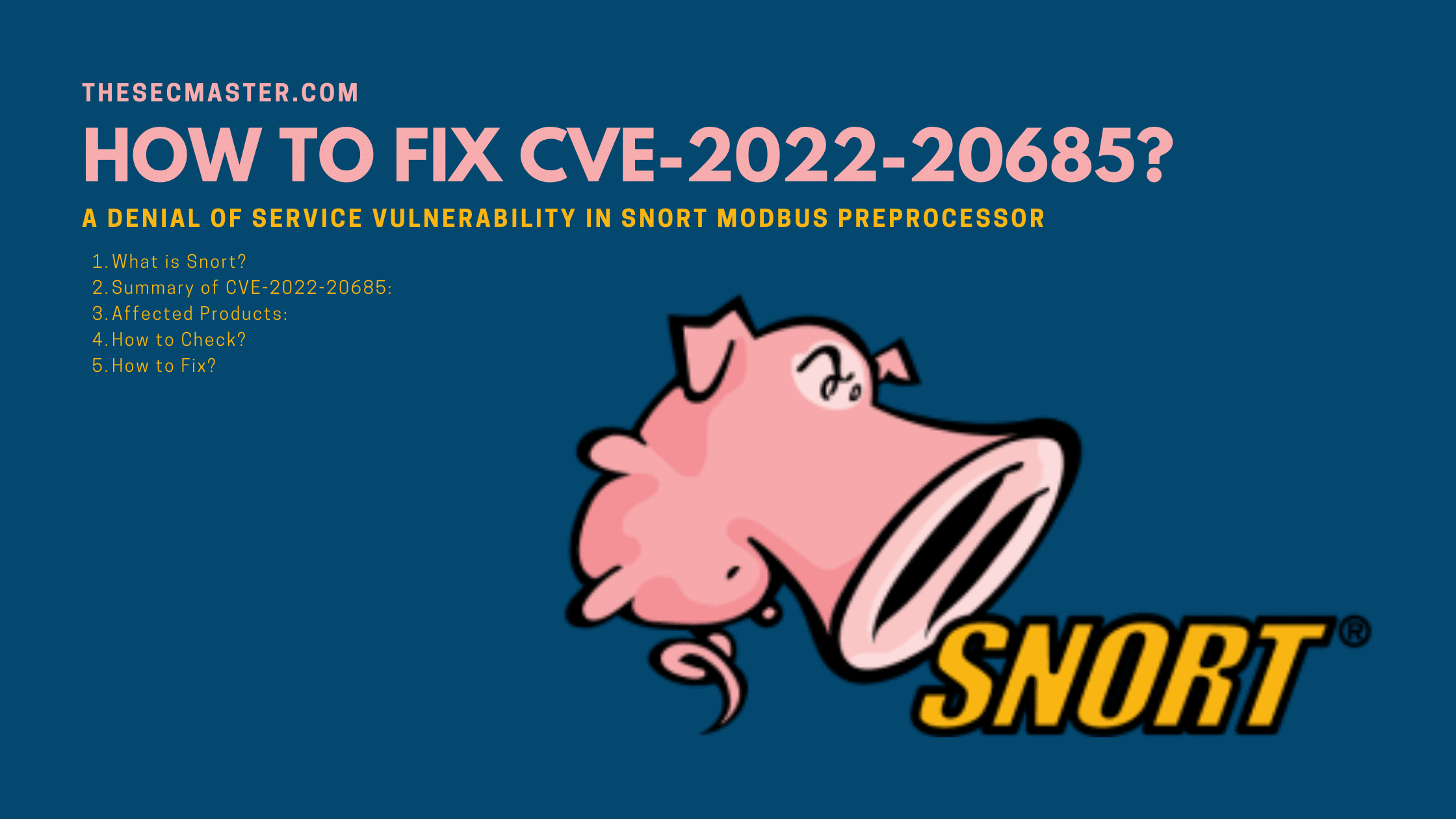 How To Fix Cve 2022 20685 A Denial Of Service Vulnerability In Snort Modbus