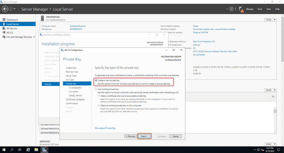 Create A New Private Key For Standalone Root Ca