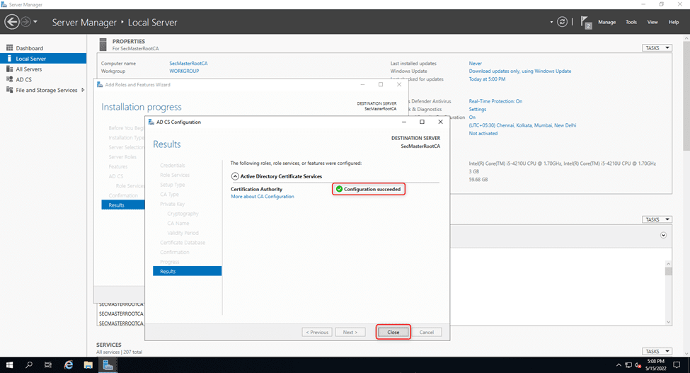 Close The Configuration Wizard After The Completion