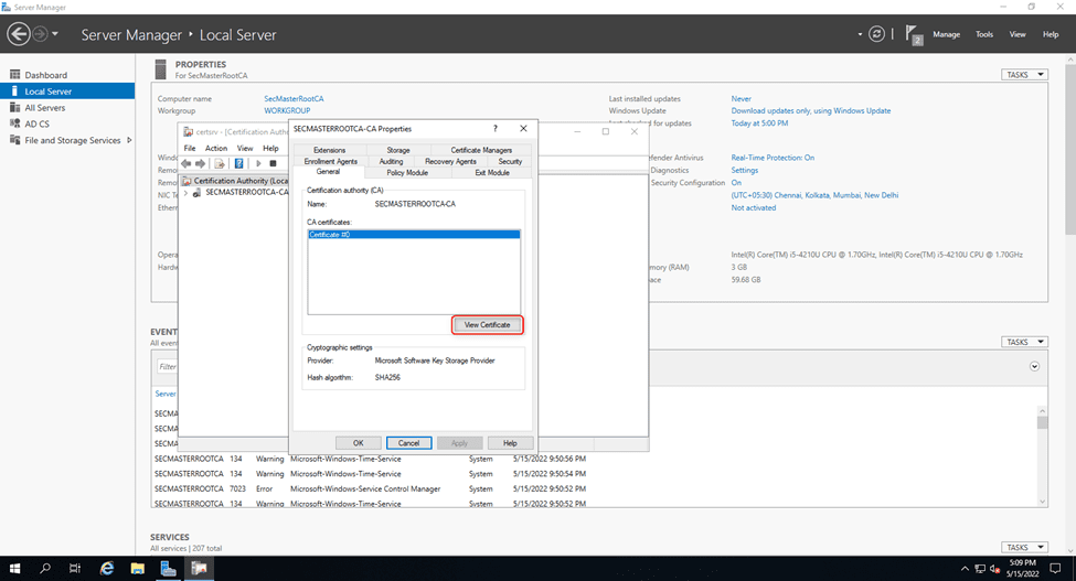 View The Certificate Of The Standalone Root Ca