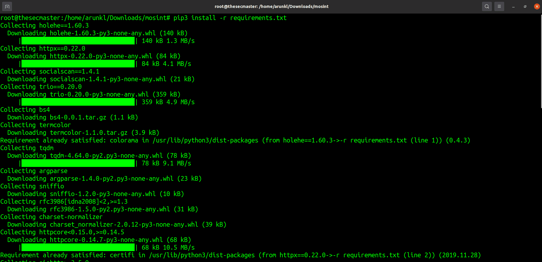 Install The Required Python Packages To Run Mosint