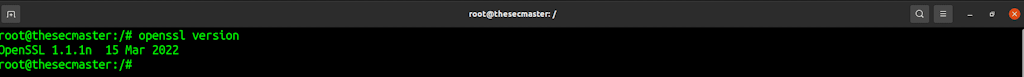Command To Heck The Version Of Openssl