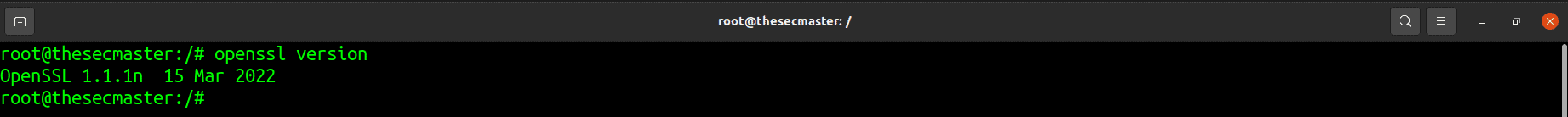 Command To Heck The Version Of Openssl