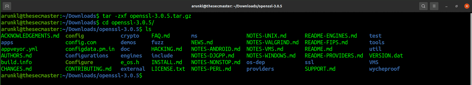 Extract The Openssl Package