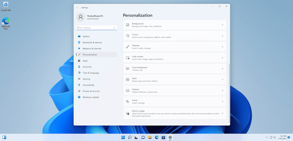 Personalize Windows 11
