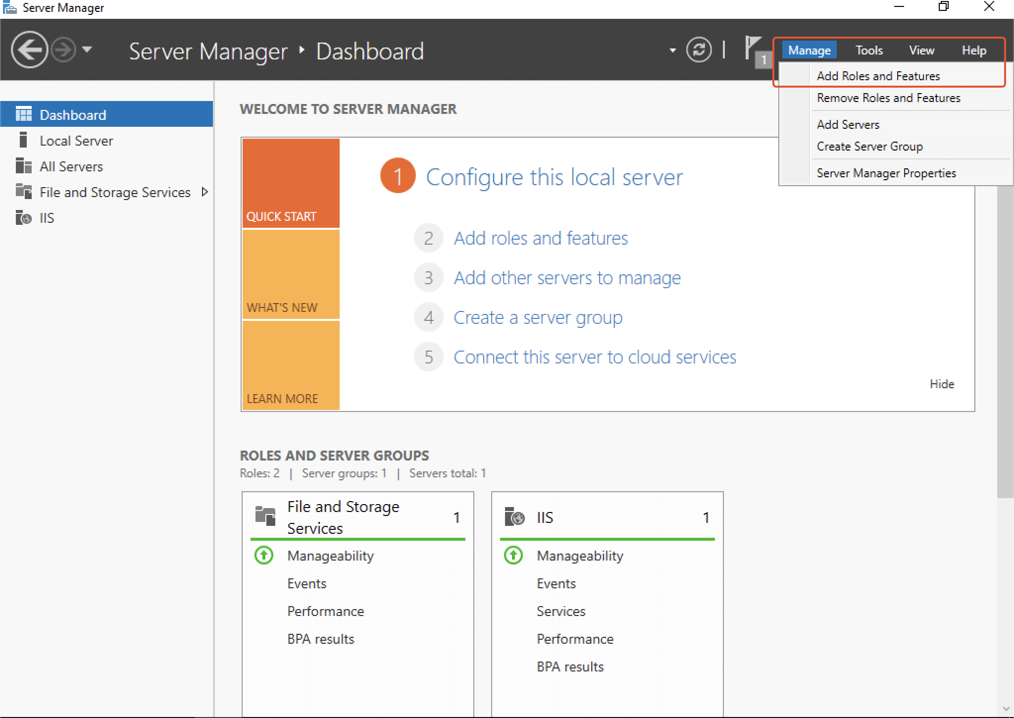 Set Up Web Server Iis Role Open The Add Roles And Features