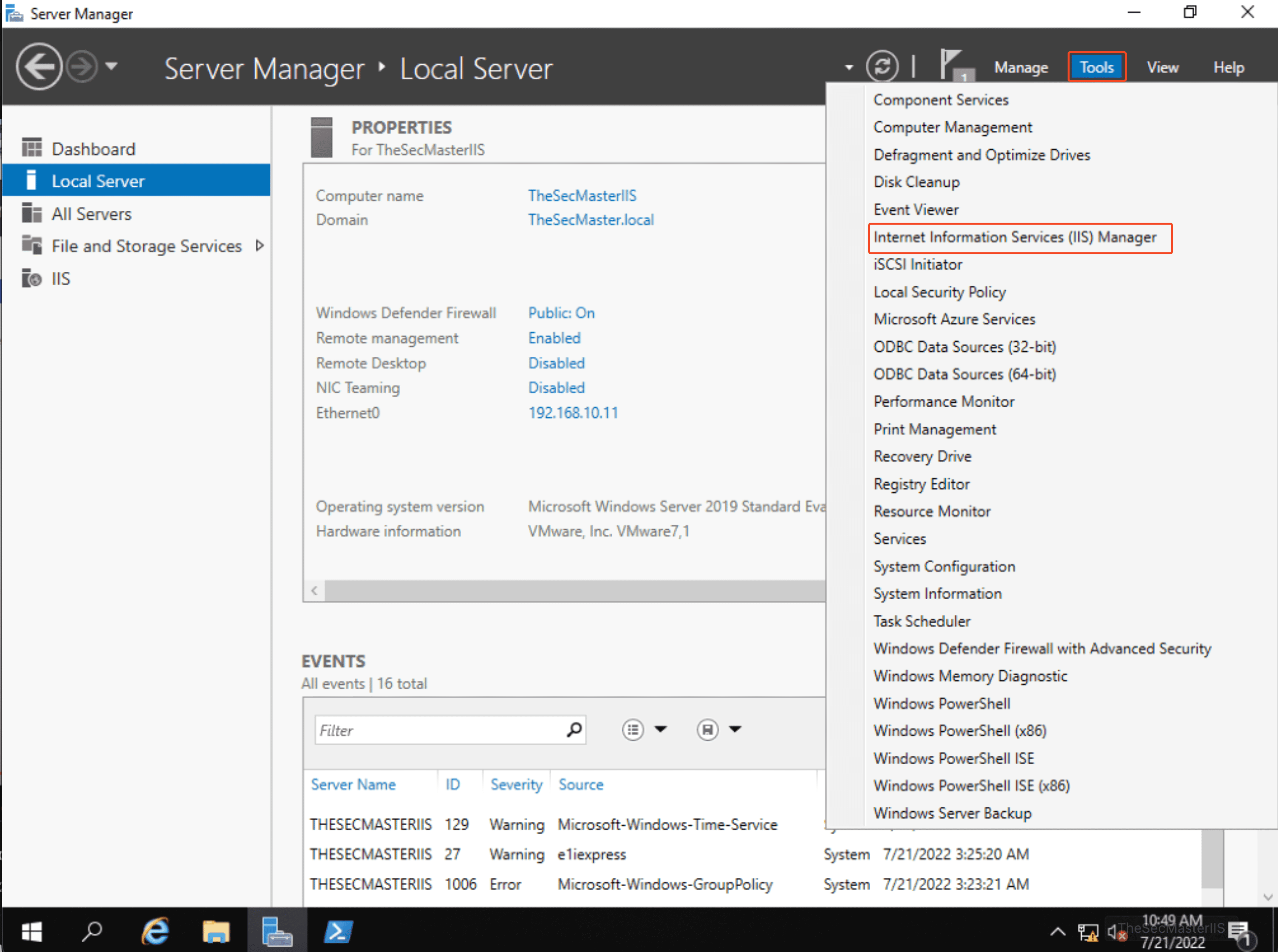 Launch Information Service Iis Manager 1